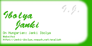 ibolya janki business card